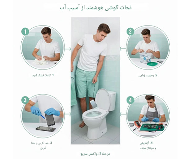  خشک‌ سازی و تعمیر گوشی آب خورده