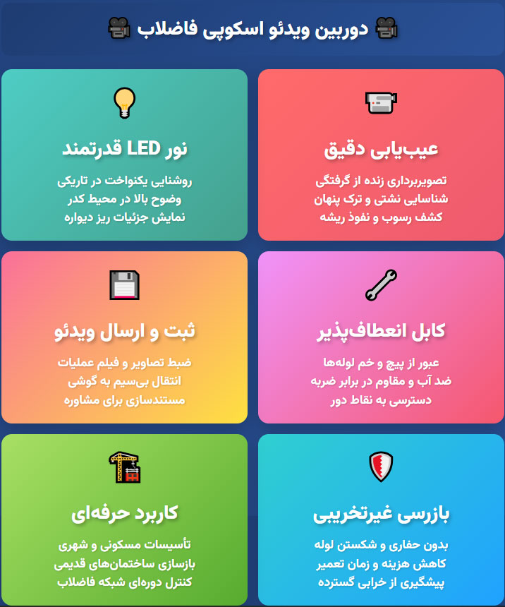 دوربین ویدئو اسکوپی فاضلاب